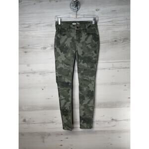 Old Navy Rockstar Super Skinny Jeans Womens 2 Olive Camo Mid Rise Stretch Pants
